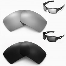 Walleva Black + Titanium Polarized Replacement Lenses For Oakley Eyepatch 2 (OO9136 Series) Sunglasses